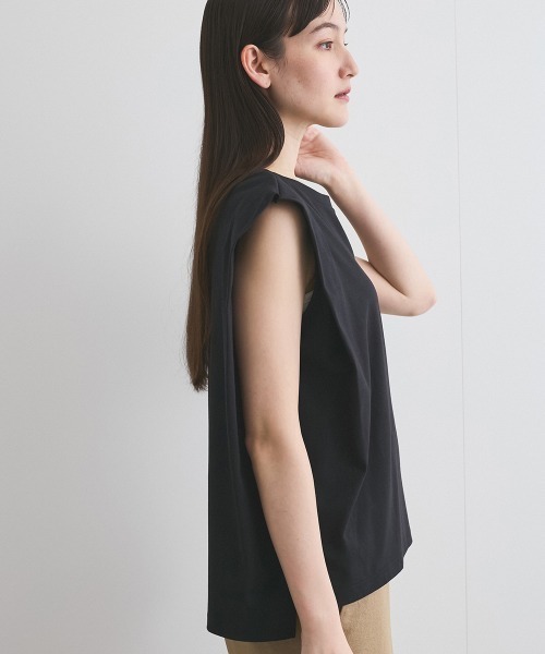 ketty(ケティ)の「【汗染み防止】タックフレンチスリーブトップス≪洗濯機で洗える≫(Tシャツ/カットソー・レディース・ブラック/オフホワイト/ライトグレー・M)」の18枚目の写真