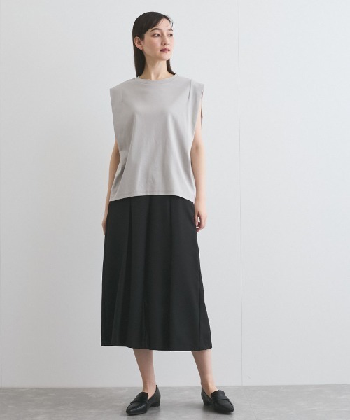 ketty(ケティ)の「【汗染み防止】タックフレンチスリーブトップス≪洗濯機で洗える≫(Tシャツ/カットソー・レディース・ブラック/オフホワイト/ライトグレー・M)」の10枚目の写真