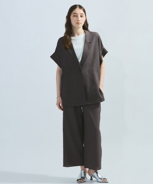 ketty(ケティ)の「【汗染み防止】タックフレンチスリーブトップス≪洗濯機で洗える≫(Tシャツ/カットソー・レディース・ブラック/オフホワイト/ライトグレー・M)」の15枚目の写真