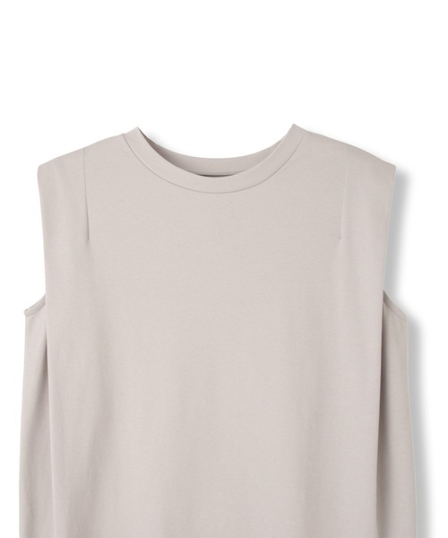 ketty(ケティ)の「【汗染み防止】タックフレンチスリーブトップス≪洗濯機で洗える≫(Tシャツ/カットソー・レディース・ブラック/オフホワイト/ライトグレー・M)」の6枚目の写真