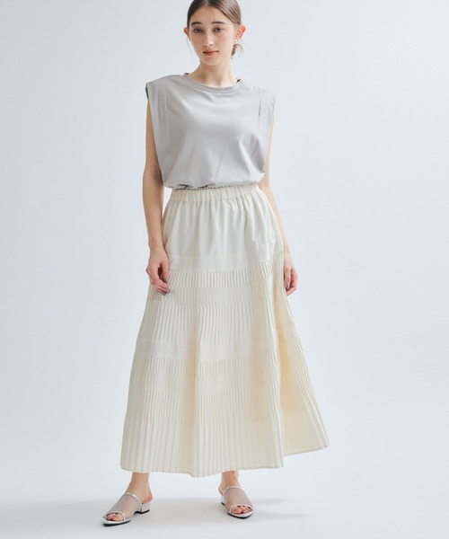 ketty(ケティ)の「【汗染み防止】タックフレンチスリーブトップス≪洗濯機で洗える≫(Tシャツ/カットソー・レディース・ブラック/オフホワイト/ライトグレー・M)」の21枚目の写真