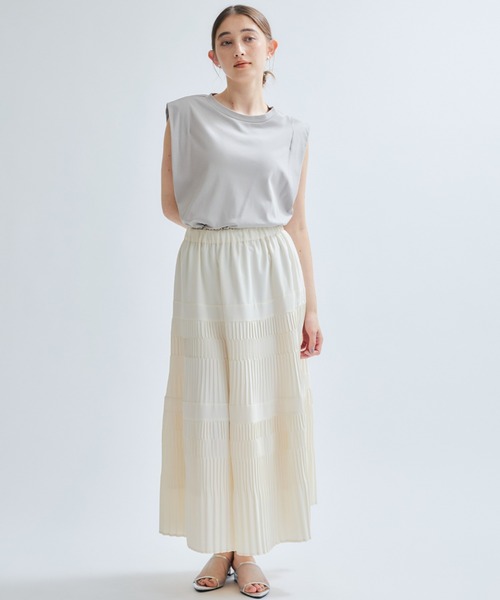 ketty(ケティ)の「【汗染み防止】タックフレンチスリーブトップス≪洗濯機で洗える≫(Tシャツ/カットソー・レディース・ブラック/オフホワイト/ライトグレー・M)」の22枚目の写真