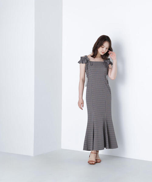 NATURAL BEAUTY BASIC（ナチュラルビューティーベーシック）の「◇チェックキャミワンピース（ワンピース・レディース・ブラウン系その他/イエロー系その他・MEDIUM/P/S）」の7枚目の写真