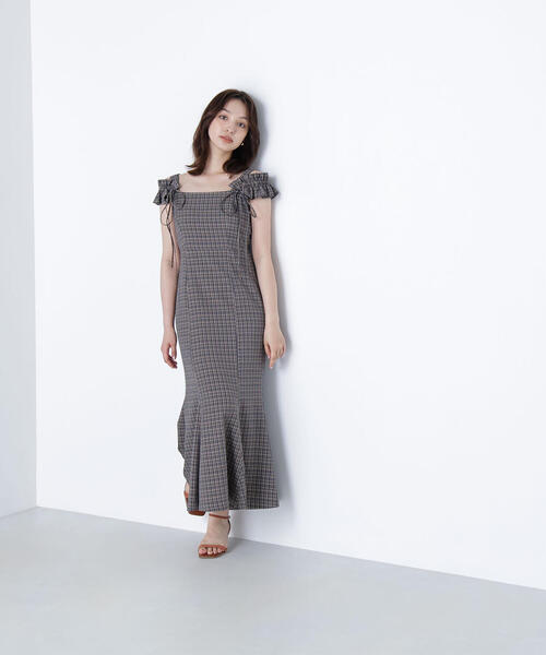 NATURAL BEAUTY BASIC（ナチュラルビューティーベーシック）の「◇チェックキャミワンピース（ワンピース・レディース・ブラウン系その他/イエロー系その他・MEDIUM/P/S）」の10枚目の写真