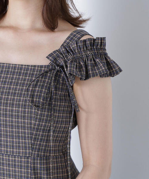 NATURAL BEAUTY BASIC（ナチュラルビューティーベーシック）の「◇チェックキャミワンピース（ワンピース・レディース・ブラウン系その他/イエロー系その他・MEDIUM/P/S）」の13枚目の写真