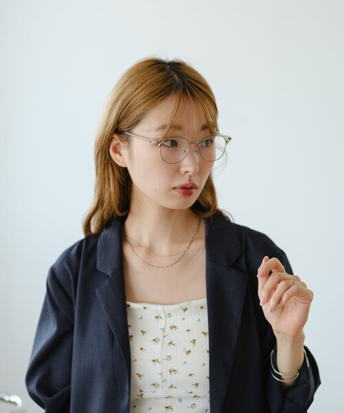 Kastane（カスタネ）の「ハーフリムメガネ（メガネ・レディース・シルバー/ブラウン・FREE）」の5枚目の写真