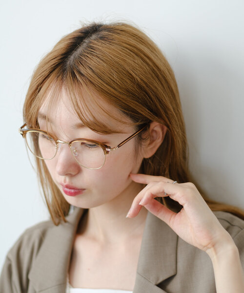 Kastane（カスタネ）の「ハーフリムメガネ（メガネ・レディース・シルバー/ブラウン・FREE）」の9枚目の写真