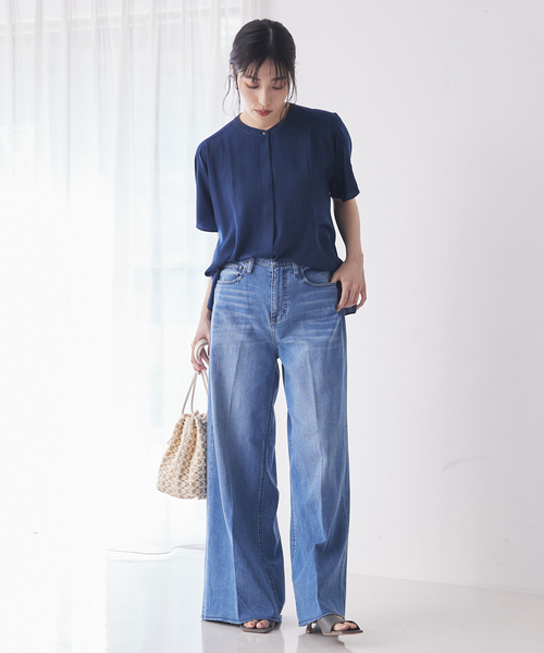 Healthy denim(ヘルシーデニム)の「【Healthy DENIM】Wild Ginger ワイドデニム(デニムパンツ・レディース・ブルー/インディゴブルー・38/32/34/36)」の5枚目の写真