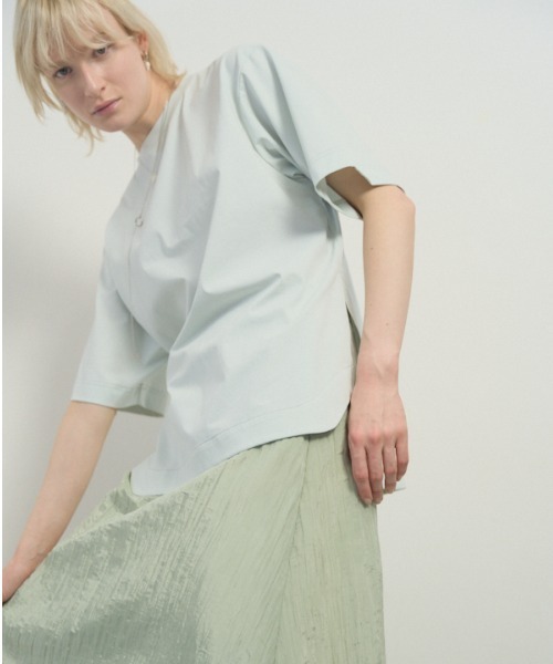 Muel Chic(ミュエルシック)の「Simply CS シンプリーカットソー(Tシャツ/カットソー・レディース・ブラック/ホワイト/コーラルピンク/ブラウン/ミント・FREE)」の4枚目の写真