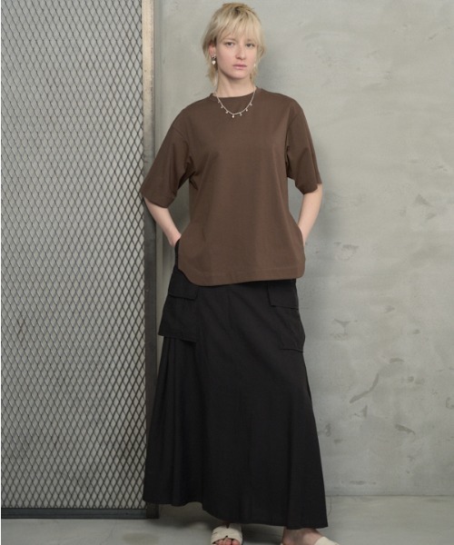 Muel Chic(ミュエルシック)の「Simply CS シンプリーカットソー(Tシャツ/カットソー・レディース・ブラック/ホワイト/コーラルピンク/ブラウン/ミント・FREE)」の21枚目の写真