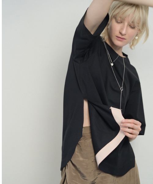 Muel Chic(ミュエルシック)の「Simply CS シンプリーカットソー(Tシャツ/カットソー・レディース・ブラック/ホワイト/コーラルピンク/ブラウン/ミント・FREE)」の15枚目の写真