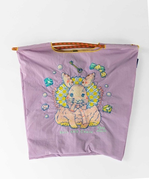 Ball&Chain（ボールアンドチェーン）の「[Ball&Chain]shopping bag-D.M.RABBIT(M)（エコバッグ/サブバッグ・レディース・ラベンダー/グレー・FREE）」の3枚目の写真