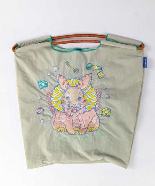 Ball&Chain（ボールアンドチェーン）の「[Ball&Chain]shopping bag-D.M.RABBIT(M)（エコバッグ/サブバッグ・レディース・ラベンダー/グレー・FREE）」の6枚目の写真