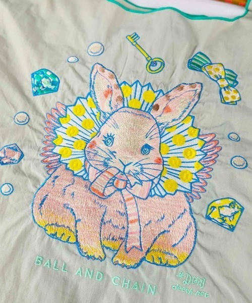 Ball&Chain（ボールアンドチェーン）の「[Ball&Chain]shopping bag-D.M.RABBIT(M)（エコバッグ/サブバッグ・レディース・ラベンダー/グレー・FREE）」の7枚目の写真