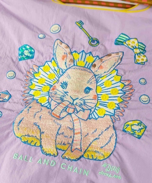 Ball&Chain（ボールアンドチェーン）の「[Ball&Chain]shopping bag-D.M.RABBIT(M)（エコバッグ/サブバッグ・レディース・ラベンダー/グレー・FREE）」の4枚目の写真