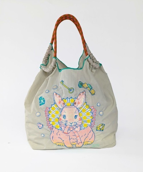 Ball&Chain（ボールアンドチェーン）の「[Ball&Chain]shopping bag-D.M.RABBIT(M)（エコバッグ/サブバッグ・レディース・ラベンダー/グレー・FREE）」の8枚目の写真