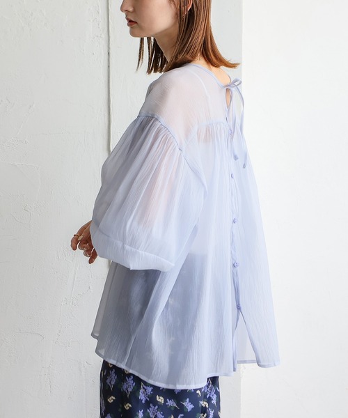 No Rule No Line（ノール－ルノーライン）の「バルーンスリーブシアーブラウス（シャツ/ブラウス・レディース・ブラック/ホワイト/ライトブルー・FREE）」の22枚目の写真