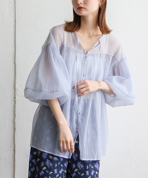 No Rule No Line（ノール－ルノーライン）の「バルーンスリーブシアーブラウス（シャツ/ブラウス・レディース・ブラック/ホワイト/ライトブルー・FREE）」の21枚目の写真