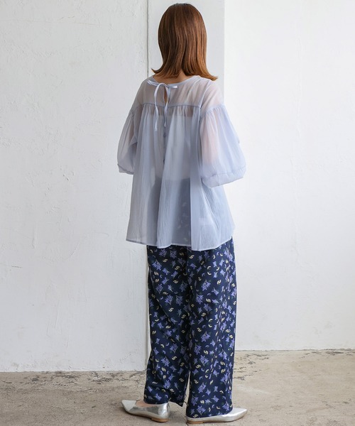 No Rule No Line（ノール－ルノーライン）の「バルーンスリーブシアーブラウス（シャツ/ブラウス・レディース・ブラック/ホワイト/ライトブルー・FREE）」の18枚目の写真