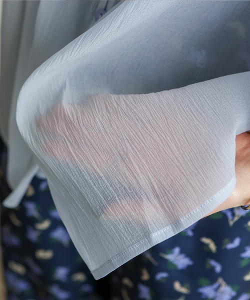 No Rule No Line（ノール－ルノーライン）の「バルーンスリーブシアーブラウス（シャツ/ブラウス・レディース・ブラック/ホワイト/ライトブルー・FREE）」の7枚目の写真