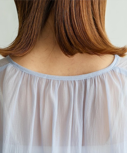 No Rule No Line（ノール－ルノーライン）の「バルーンスリーブシアーブラウス（シャツ/ブラウス・レディース・ブラック/ホワイト/ライトブルー・FREE）」の6枚目の写真