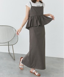 ad thie（アドティエ）の「ドッキング ペプラム キャミソールワンピース（ワンピース）」