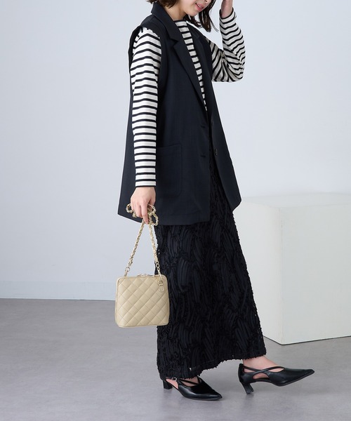 MARLON FIRENZE（マーロンフィレンツェ）の「【MARLON FIRENZE】イタリアンレザー シャネルチェーン キルティングショルダーバッグ 結婚式 パーティー オケージョン フォーマル 成人式 二次会 同窓会 入学式 卒業式（ショルダーバッグ・レディース・グレイッシュベージュ/ブラック・FREE）」の16枚目の写真