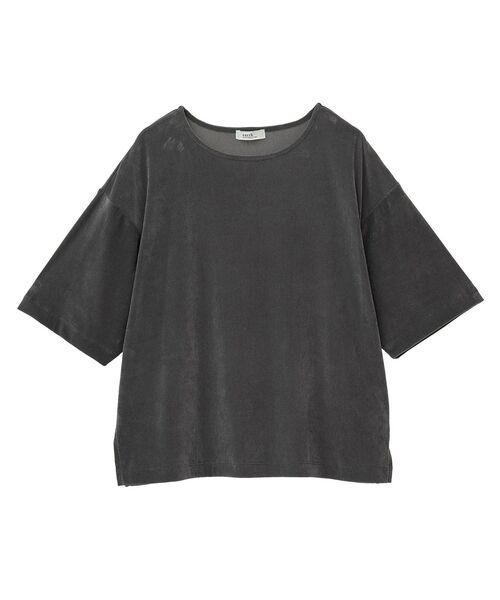earth music&ecology（アースミュージックアンドエコロジー）の「シアーベロアTee（Tシャツ/カットソー・レディース・ブルー/チャコールグレー/ブラック/アイボリー・FREE）」の13枚目の写真