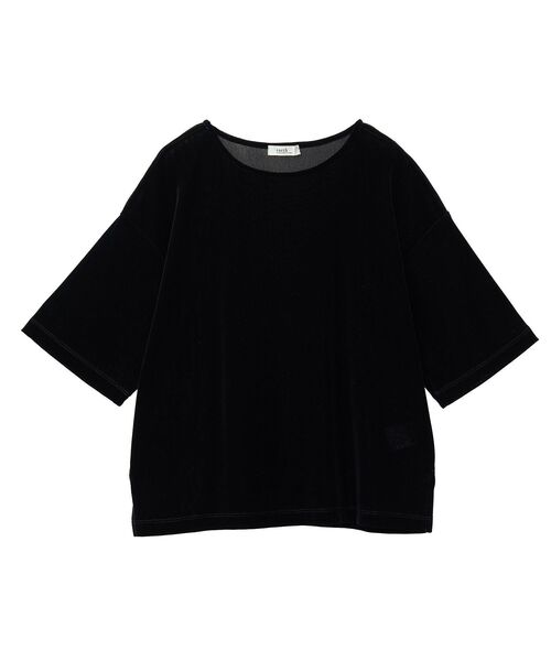 earth music&ecology（アースミュージックアンドエコロジー）の「シアーベロアTee（Tシャツ/カットソー・レディース・ブルー/チャコールグレー/ブラック/アイボリー・FREE）」の14枚目の写真