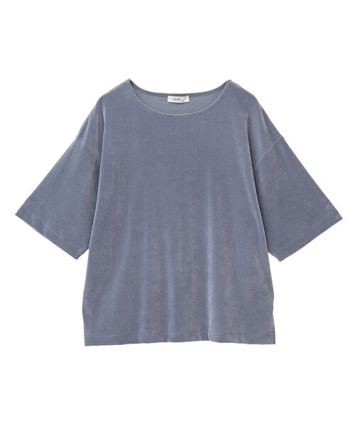 earth music&ecology（アースミュージックアンドエコロジー）の「シアーベロアTee（Tシャツ/カットソー・レディース・ブルー/チャコールグレー/ブラック/アイボリー・FREE）」の15枚目の写真
