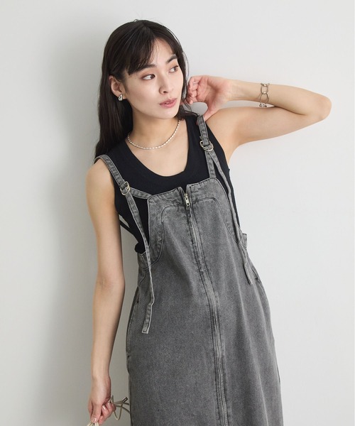 Futier land(フューティアランド)の「デニムジャンスカ(ジャンパースカート・レディース・ブラック/ブルー・MEDIUM/LARGE/SMALL)」の2枚目の写真