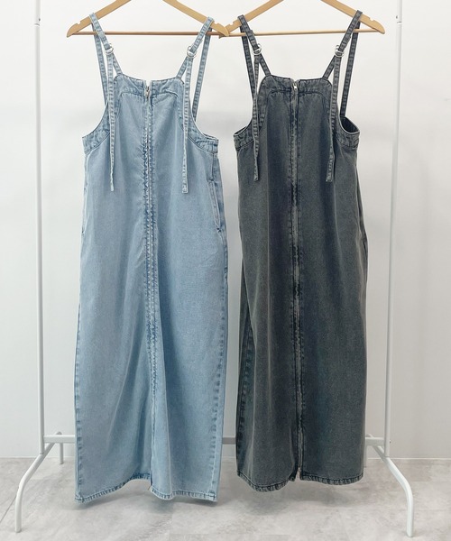 Futier land(フューティアランド)の「デニムジャンスカ(ジャンパースカート・レディース・ブラック/ブルー・MEDIUM/LARGE/SMALL)」の3枚目の写真