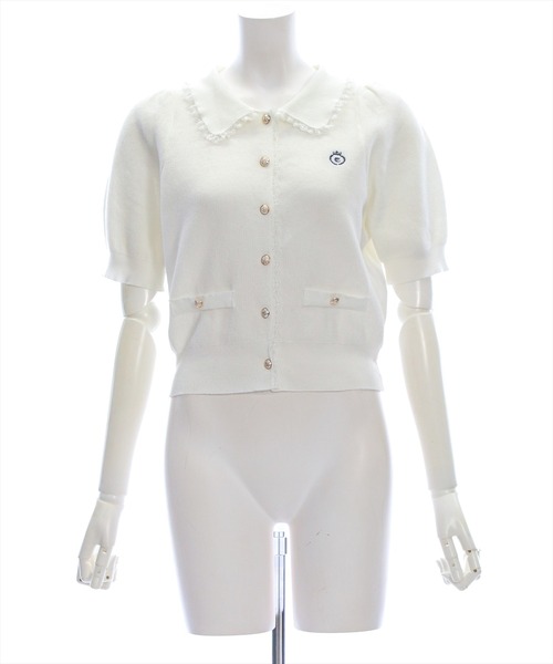 clear（クリア）の「ポロ襟縁取りレースニット&スカートセットアップ［フレンチ カジュアル ガーリー］≪SS新作≫（ワンピース・レディース・ネイビー/アイボリー・F）」の17枚目の写真