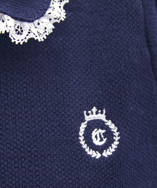 clear（クリア）の「ポロ襟縁取りレースニット&スカートセットアップ［フレンチ カジュアル ガーリー］≪SS新作≫（ワンピース・レディース・ネイビー/アイボリー・F）」の16枚目の写真