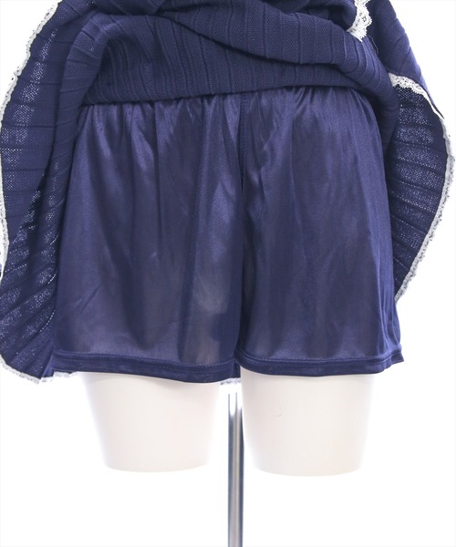 clear（クリア）の「ポロ襟縁取りレースニット&スカートセットアップ［フレンチ カジュアル ガーリー］≪SS新作≫（ワンピース・レディース・ネイビー/アイボリー・F）」の5枚目の写真