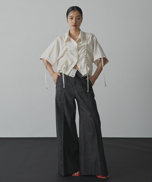 UNITED TOKYO（ユナイテッドトウキョウ）の「2way Waist Stretch Jeans｜ウォッシャブル/美脚見え/春服（デニムパンツ・レディース・ブラック・1/2）」の12枚目の写真