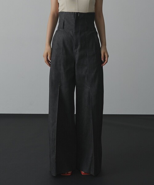 UNITED TOKYO（ユナイテッドトウキョウ）の「2way Waist Stretch Jeans｜ウォッシャブル/美脚見え/春服（デニムパンツ・レディース・ブラック・1/2）」の8枚目の写真