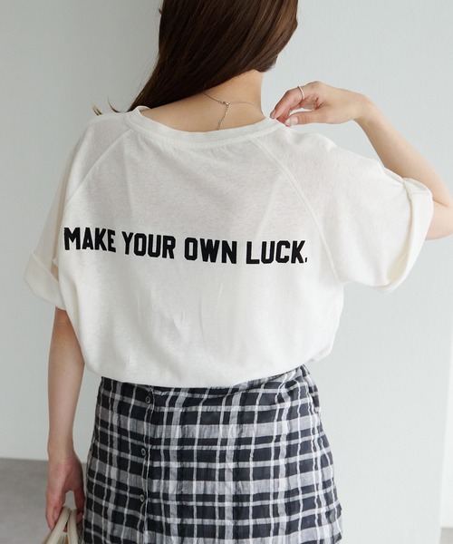 PUAL CE CIN(ピュアルセシン)の「ロゴ刺繍×フロッキープリント麻混Tシャツ(Tシャツ/カットソー・レディース・チャコールグレー/グレー/オフホワイト/ピンク・FREE)」の7枚目の写真