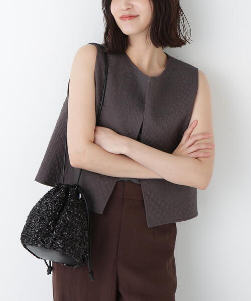 human woman（ヒューマンウーマン）の「◆ドローストリングバッグ（トートバッグ・レディース・ブラック/ゴールド・ﾌﾘ-）」の12枚目の写真