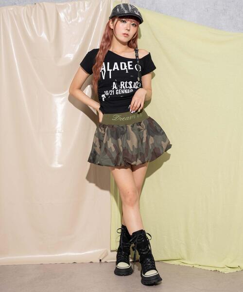 dispark（ディスパーク）の「DISPARK/ウエストロゴバルーンスカパン（スカート・レディース・ブラック/その他1・FREE）」の3枚目の写真