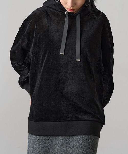 MAGASIN DE MODE Onjna(マガジンデモードオンジェナ )の「【MAGASIN DE MODE Onjna】サイドジップスリットベロアメッシュパーカ シアーベロア Y2K 韓国 trc(パーカー・レディース・ライム/ホワイト系1/ブラック/グレー・FREE)」の16枚目の写真