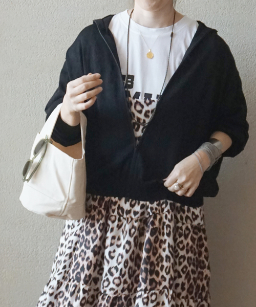 JOURNAL STANDARD LUXE（ジャーナルスタンダード　ラックス）の「《追加2》HGテンジク フーディ（ニット/セーター・レディース・ブラック・FREE）」の2枚目の写真