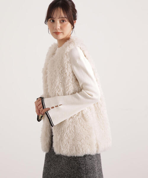 PROPORTION BODY DRESSING(プロポーションボディドレッシング)の「フェイクファージレ / 1215255801(テーラードジャケット・レディース・ダークグレー/オフホワイト・FREE)」の5枚目の写真