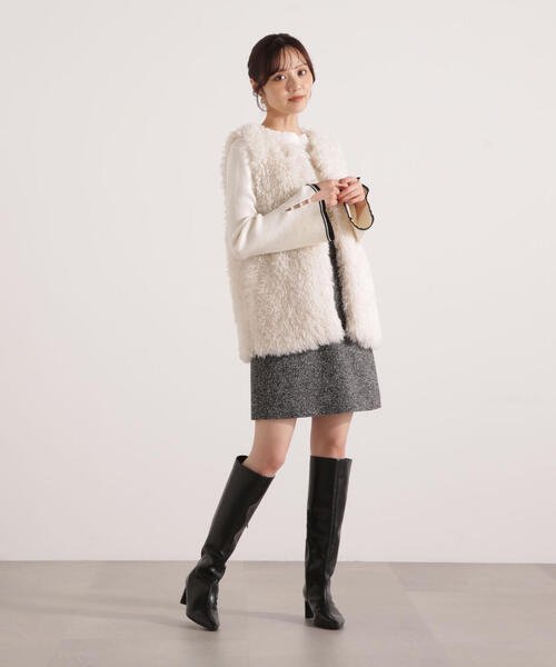 PROPORTION BODY DRESSING(プロポーションボディドレッシング)の「フェイクファージレ / 1215255801(テーラードジャケット・レディース・ダークグレー/オフホワイト・FREE)」の6枚目の写真