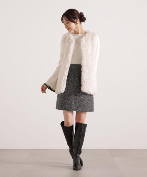 PROPORTION BODY DRESSING(プロポーションボディドレッシング)の「フェイクファージレ / 1215255801(テーラードジャケット・レディース・ダークグレー/オフホワイト・FREE)」の7枚目の写真