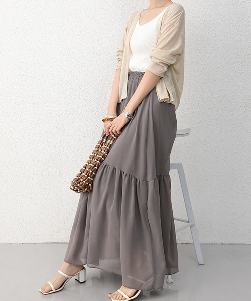 Miniministore(ミニミニストア)の「ロングスカート シフォン 裏地付き 春夏(スカート・レディース・ブラック/グレー/ブラウン・FREE)」の6枚目の写真