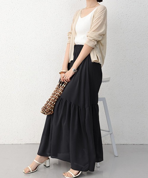 Miniministore(ミニミニストア)の「ロングスカート シフォン 裏地付き 春夏(スカート・レディース・ブラック/グレー/ブラウン・FREE)」の7枚目の写真