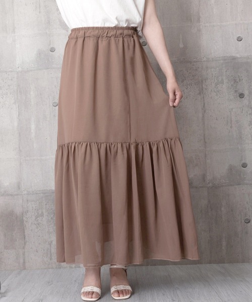Miniministore(ミニミニストア)の「ロングスカート シフォン 裏地付き 春夏(スカート・レディース・ブラック/グレー/ブラウン・FREE)」の11枚目の写真