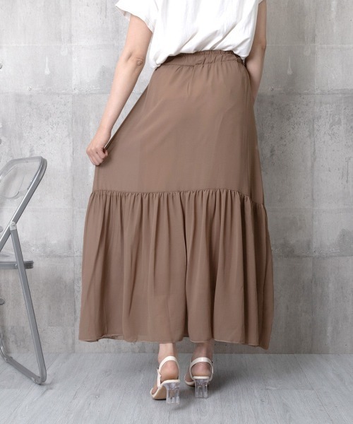 Miniministore(ミニミニストア)の「ロングスカート シフォン 裏地付き 春夏(スカート・レディース・ブラック/グレー/ブラウン・FREE)」の13枚目の写真