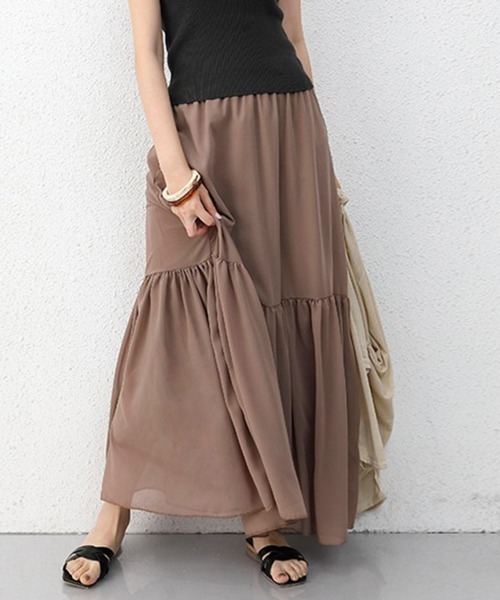 Miniministore(ミニミニストア)の「ロングスカート シフォン 裏地付き 春夏(スカート・レディース・ブラック/グレー/ブラウン・FREE)」の20枚目の写真